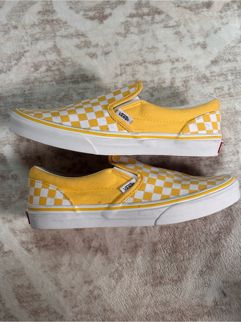 Vans Checkerboard Slip-On in Yellow and White Unisex